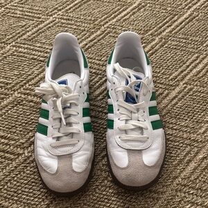 Adidas Classic White and Green Trainers